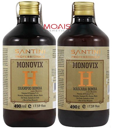 Kit Monovix H Santini - Shampoo 490ml + Máscara 490g