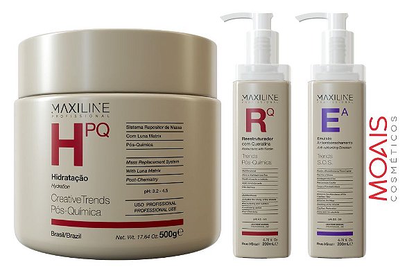 Kit Maxiplex Trends Prof - Reestruturador c/Queratina + Antiemborrachamento + Mascara Creative 500g