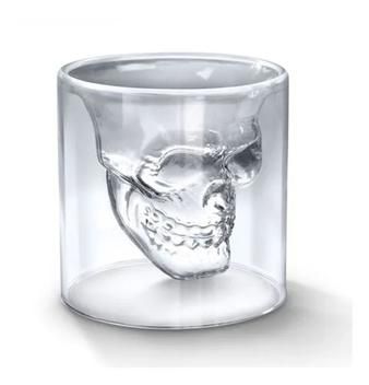 Lyor Copo Skull Caveira de Vidro  Dupla Camada 154ML