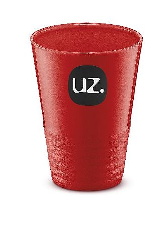 UZ Copo Plástico Gomado Vermelho 300ML