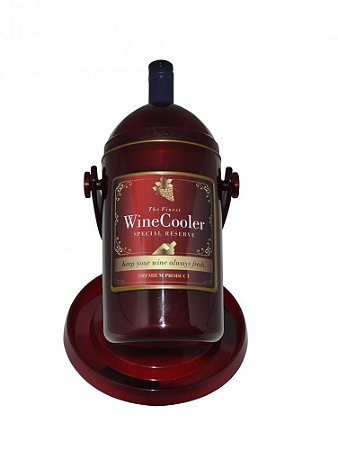 Cervegela porta garrafa vinho Elite cor vinho com dourado Ref 029