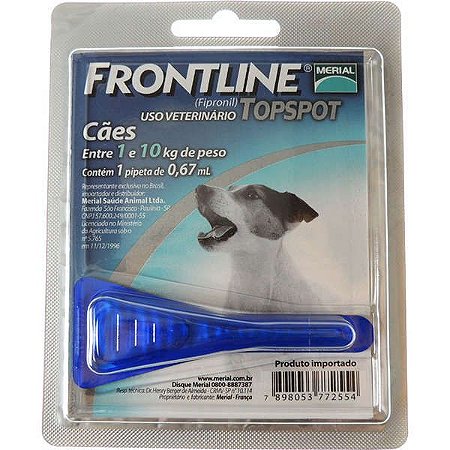 Frontline Antipulgas e Carrapatos Top Spot para Cães de 1 a 10 Kg / 067ML