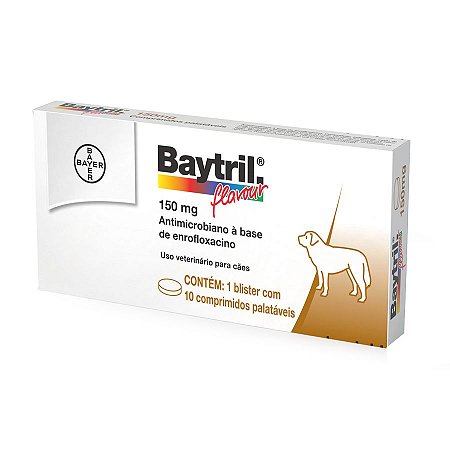 Bayer Baytril Flavour 150MG C/ 10 Comprimidos