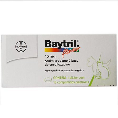 Bayer Baytril Flavour 15MG C/ 10 Comprimidos