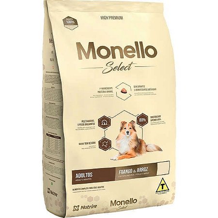 Monello Ração Select Dog Adulto Frango/Arroz 7KG