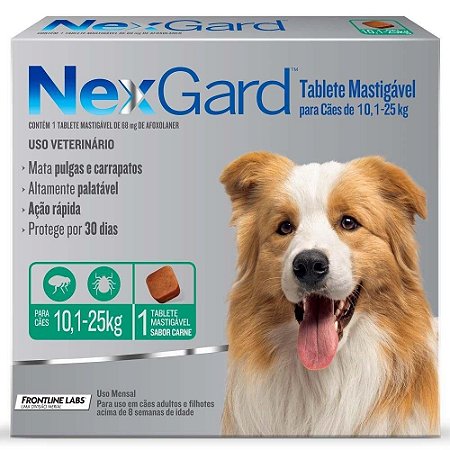 Nexgard Antipulgas e Carrapatos P/ Cães 10,1 a 25KG