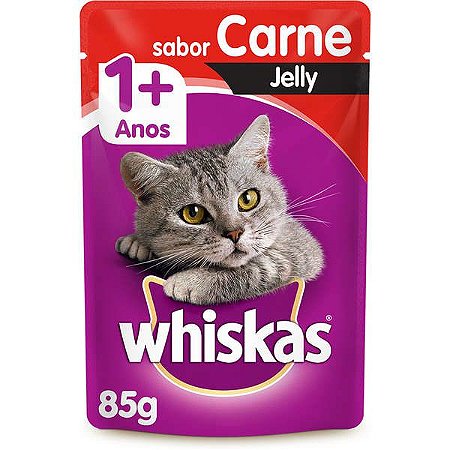 Whiskas Sachê Gato Adulto Jelly Carne 85G