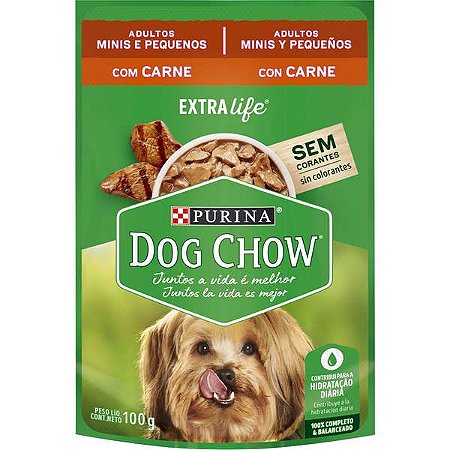 Purina Dog Chow Adulto Raças Pequenas e Minis Carne 100g