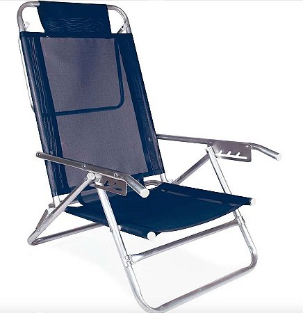 Mor Cadeira Reclinável Alumínio 5 Posições Azul