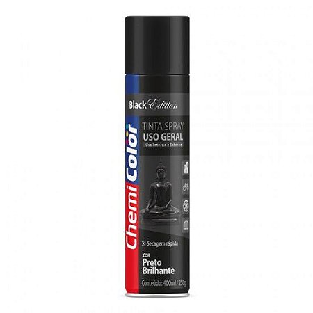 Chemicolor Tinta Spray U.G. Preto Brilhante 400mL