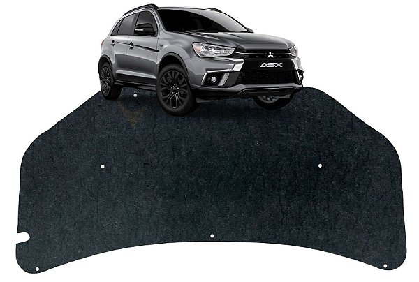 Forro Manta Acústica do Capô Mitsubishi Asx 2010 A 2022 Automotiva Isolante Adesivado com Presilhas Modelo Original