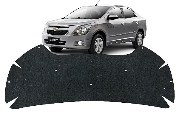 Forro Manta Acústica do Capô Chevrolet Cobalt 2012 2013 2014 2015 Automotiva Isolante Adesivado com Presilhas Modelo Original