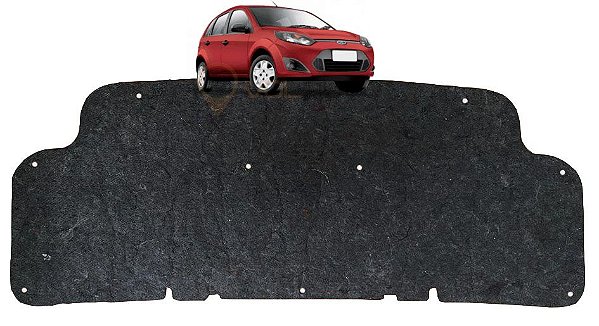 Forro Manta Acústica do Capô Ford Fiesta 2004 2005 2006 2007 2008 2009 2010 2011 2012 2013 Automotiva Isolante Adesivado com Presilhas Modelo Original