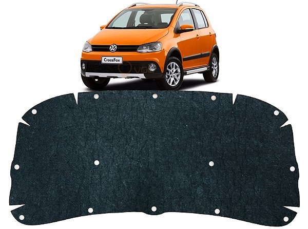 Forro Manta Acústica do Capô Volkswagen Fox 2011 2012 2013 2014 Automotiva Isolante Adesivado com Presilhas Modelo Original