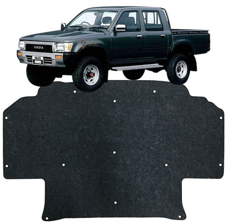 Forro Manta Acústica do Capô Toyota Hilux 1993 1994 1995 1996 1997 1998 1999 2000 2001 Automotiva Isolante Adesivado com Presilhas Modelo Original