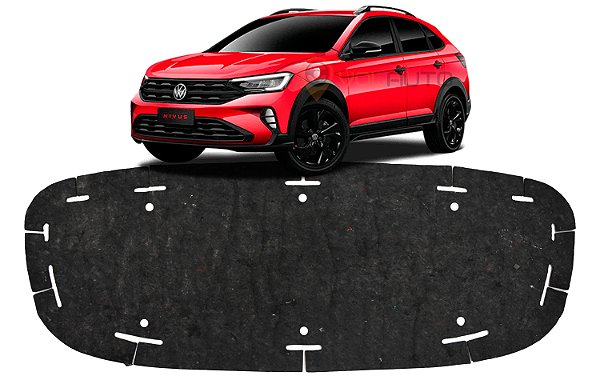 Forro Manta Acústica do Capô Volkwagen Nivus 2020 2021 2022 2023 Automotiva Isolante Adesivado com Presilhas Modelo Original