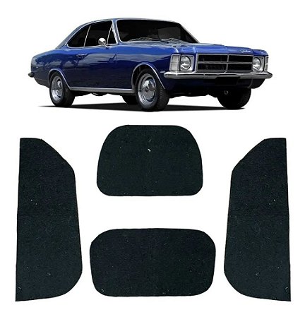 Forro Manta Acústica do Capô Opala Caravan 1975 1976 1977 1978 1979 Automotiva Isolante Adesivado com Presilhas Modelo Original