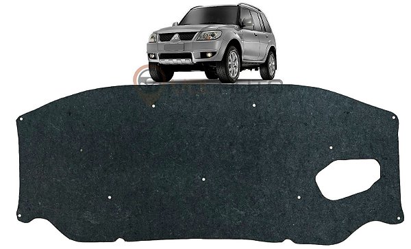 Forro Manta Acústica do Capô Mitsubishi TR4 2004 À 2010 Automotiva Isolante Adesivado com Presilhas Modelo Original