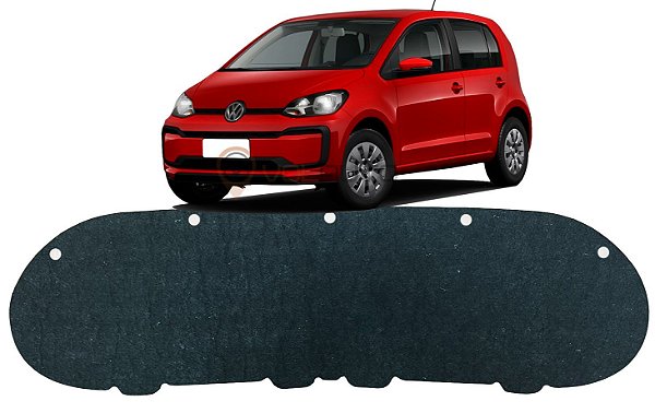 Forro Manta Acústica do Capô Volkswagen Up 2014 2015 2016 2017 2018 2019 2020 Automotiva Isolante Adesivado com Presilhas Modelo Original