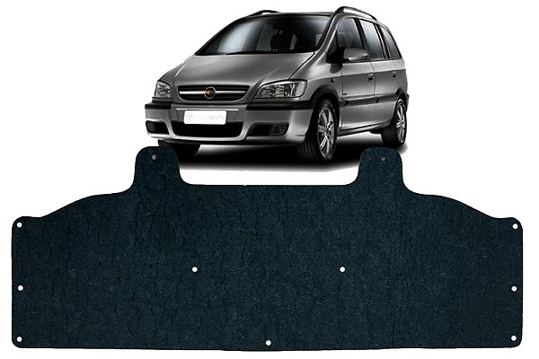 Forro Manta Acústica do Capô Chevrolet Zafira 2001 2002 2003 2004 2005 2006 2007 2008 2009 2010 2011 2012 Automotiva Isolante Adesivado com Presilhas Modelo Original