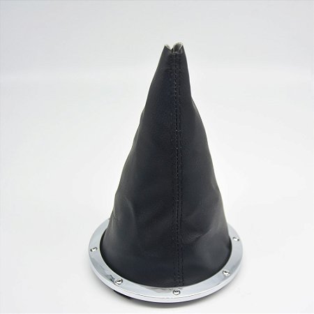Coifa da Alavanca de Cambio Carro Volkswagen Gol G3 1999 2000 2001 2002 2003 2004 2005 Cor: PRETA (C/ ARO CROMADO)
