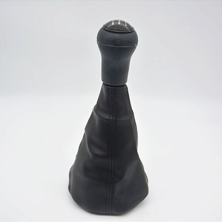Kit Coifa de Alavanca Com Manoplas de Câmbio Carro Volkswagen Sant.98 / Gol / Parati 95 Sem Base Com Elástico Com Bola / Cor: PRETO ARO PRETO