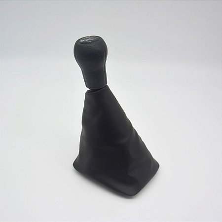 Kit Coifa de Alavanca Com Manoplas de Câmbio Carro Volkswagen Gol / Parati / Saveiro 1987-1999 Base Curta Com Bola / Cor: PRETO RESINA PRETA