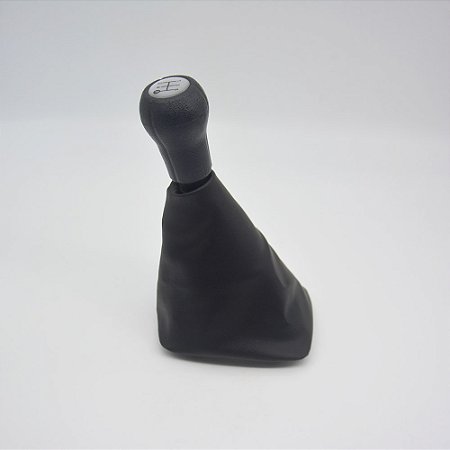 Kit Coifa de Alavanca Com Manoplas de Câmbio Carro Volkswagen Gol / Parati / Saveiro 1987-1999 Base Curta Com Bola / Cor: PRETO RESINA PRATA