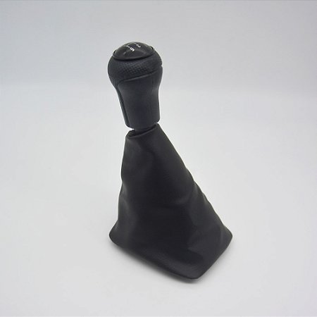Kit Coifa de Alavanca Com Manoplas de Câmbio Carro Volkswagen Gol / Parati / Saveiro 1987-1999 Base Curta Com Bola / Cor: PRETO ARO PRETO