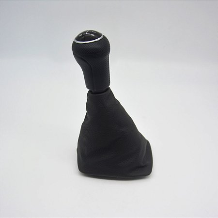 Kit Coifa de Alavanca Com Manoplas de Câmbio Carro Volkswagen Gol / Parati / Saveiro 1987-1999 Base Curta Com Bola / Cor: GRAFITE ARO CROMADO