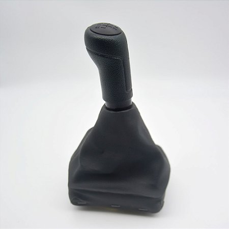 Kit Coifa de Alavanca Com Manoplas de Câmbio Carro Volkswagen Polo 2002-2014 Com Base Com Bola Preta / Cor: GRAFITE - GRAVADA (RÉ PRA FRENTE)