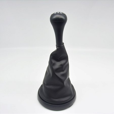 Kit Coifa de Alavanca Com Manoplas de Câmbio Carro Ford Fiesta 2003-2011 Com Aro Preto Com Bola Preta / Cor: PRETA - LENTE PRETA