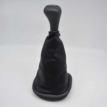 Kit Coifa de Alavanca Com Manoplas de Câmbio Carro Ford KA 1996-2000 Com Base Com Bola Cinza / Cor: PRETA - LENTE PRETA