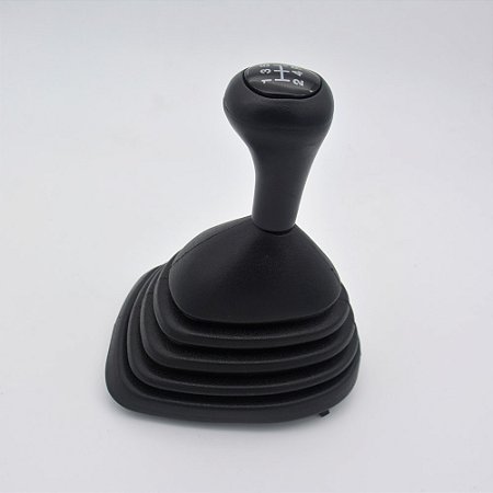 Kit Coifa de Alavanca Com Manoplas de Câmbio Carro Ford Fiesta Street 2001-2006 / Courier 2001-2013 Com Base Com Bola Preta / Cor: PRETA - LENTE PRETA