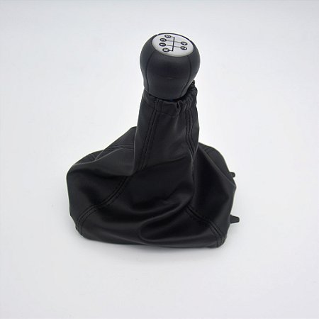 Kit Coifa de Alavanca Com Manoplas de Câmbio Carro Chevrolet Astra 1995-2011 Mod. Antigo 5M Com Base Com Bola / Cor: PRETO - RESINA PRATA