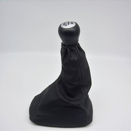 Kit Coifa de Alavanca Com Manoplas de Câmbio Carro Chevrolet Celta 2000-2011 5M Com Base Com Bola / Cor: GRAFITE - LENTE PRATA