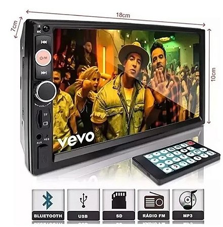 Central De Automotiva MP5 720P Espelhamento Camera de Re