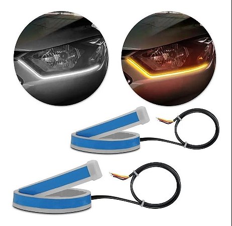 Fita Automotiva Amarela e Branca 12V 0,2w 60 CM