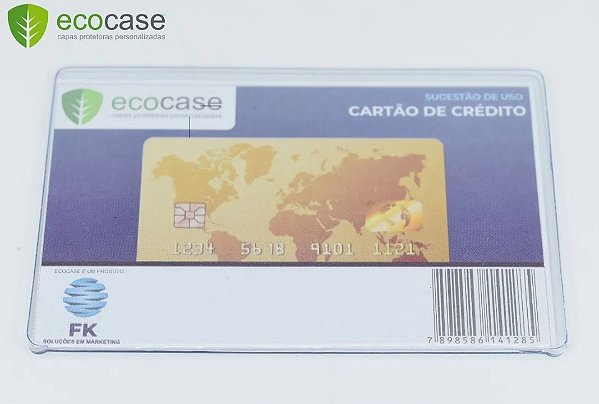Capa de proteção Carteirinha porta Cartão de Crédito Acrílico 100 Unidades