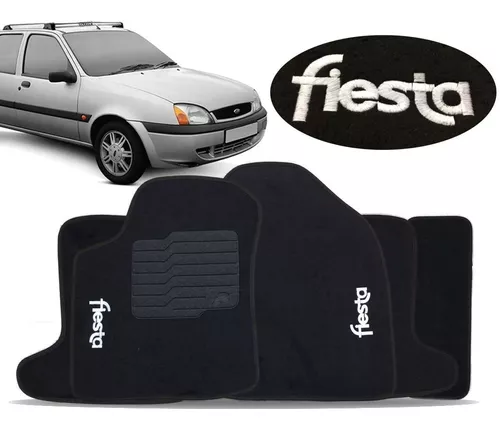 Jogo Tapete Fiesta Street 1995 A 2006 Carpete Preto 5 Peças