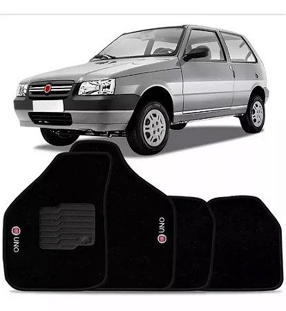 Jogo Tapete Uno 2008 A 2013 Preto Carpete Personalizado Logo