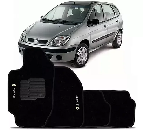 Jogo Tapetes Scenic 1999 A 2011 Carpete Preto Personalizado