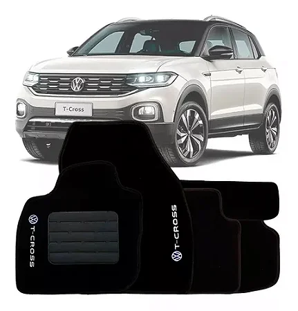 Jogo De Tapetes Carpete Vw T-cross 2019 2020 Logo Bordado