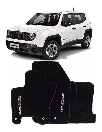 Jogo Tapete Carpete Jeep Renegade 2015 Até 2019 Logo Bordado