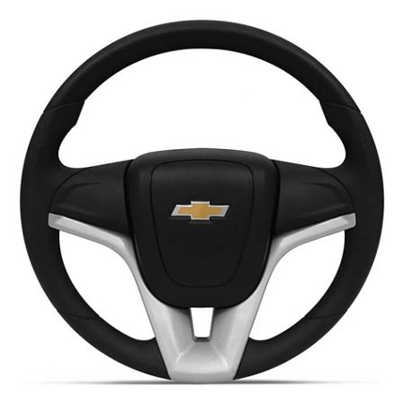 Volante Esportivo Cruze Celta Corsa Classic Wind Prisma Vectra Omega Monza Kadett Com Cubo Preto Prata e Grafite