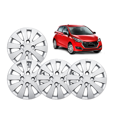 Jogo 4 Calotas Universal Aro 14p Modelo Hb20 Hatch/sedan - 2014/15 (cubo Baixo) Parafuso