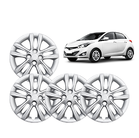 Jogo 4 Calotas Universal Aro 14p Modelo Hb20 Hatch/sedan 2016/18 (cubo Baixo) Parafuso
