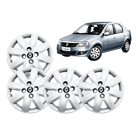 Jogo 4 Calotas Universal Aro 14p Modelo Clio/logan 2007 2008 - Parafuso