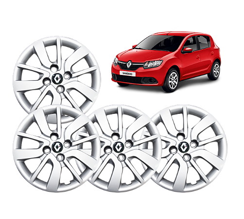 Jogo 4 Calotas Aro 15  Universal Modelo Sandero Logan 2014 2015 2016 20217 2018 2019 2020