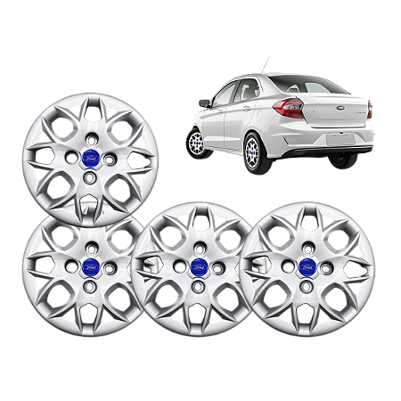 Jogo 4 Calota  Universal Aro 14p Mod Ka Hatch/sedan 2015/18 (cubo Baixo) Parafuso